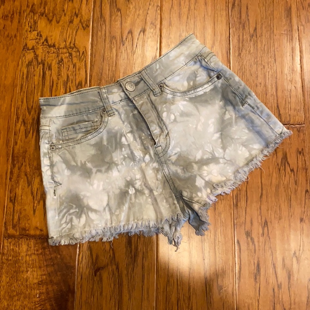 Tie Die Jean Shorts